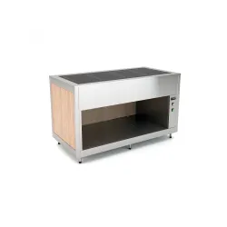 Buffet avec plan de travail chauffant en verre trempé OMNIA 3PC