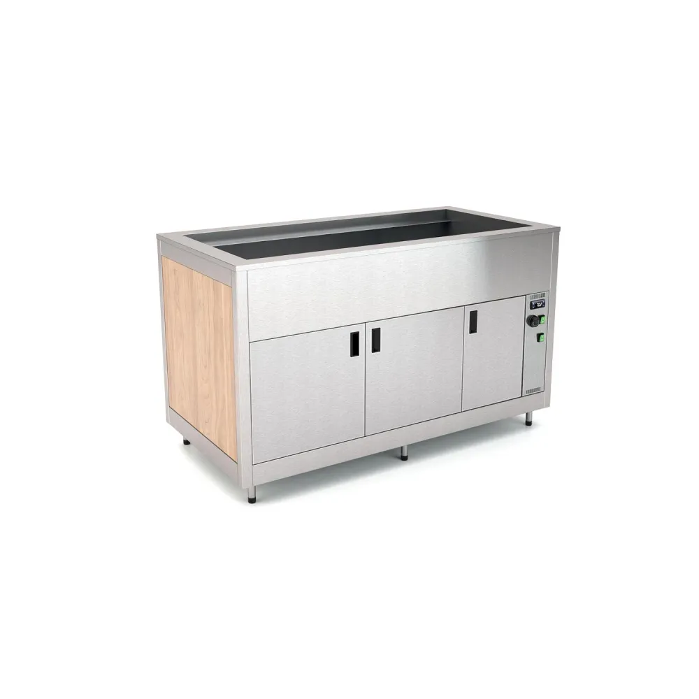 Buffet chauffant Bain-Marie assisté par ventilateur avec compartiment inférieur OMNIA 4BM/SC (01900OM4BMSC)