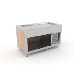 BUFFET RÉFRIGÉRÉ AVEC PLAN DE TRAVAIL EN ACIER INOXYDABLE OMNIA 4PR-IN