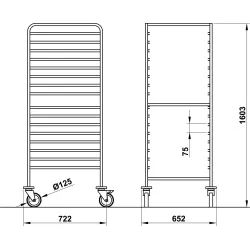 CHARIOT POUR PLATEAUX VEGA GN2/1 C16
