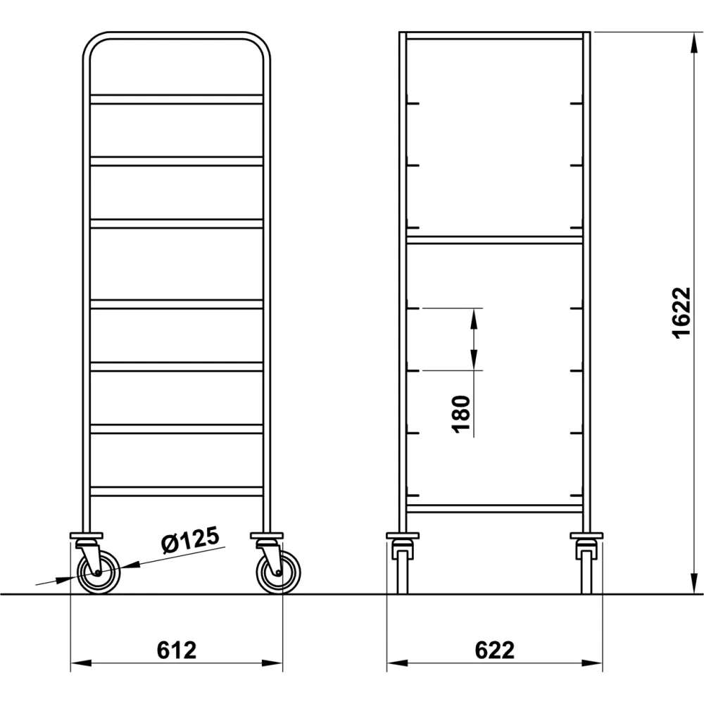 CHARIOT POUR PANIERS VEGA 50X50 (03900VEGA50IN)