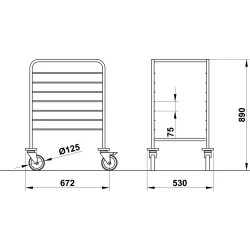 CHARIOT POUR ARMOIRE ET PANIERS VEGA 60x40 L8
