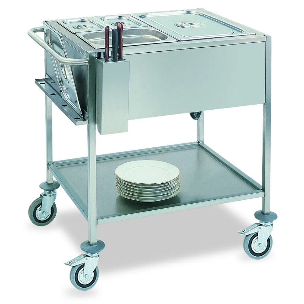 CHARIOT THERMIQUE BAIN MARIE EN ACIER INOXYDABLE CAPRICORNO 2GN 1/1 (02000TOR000IN)