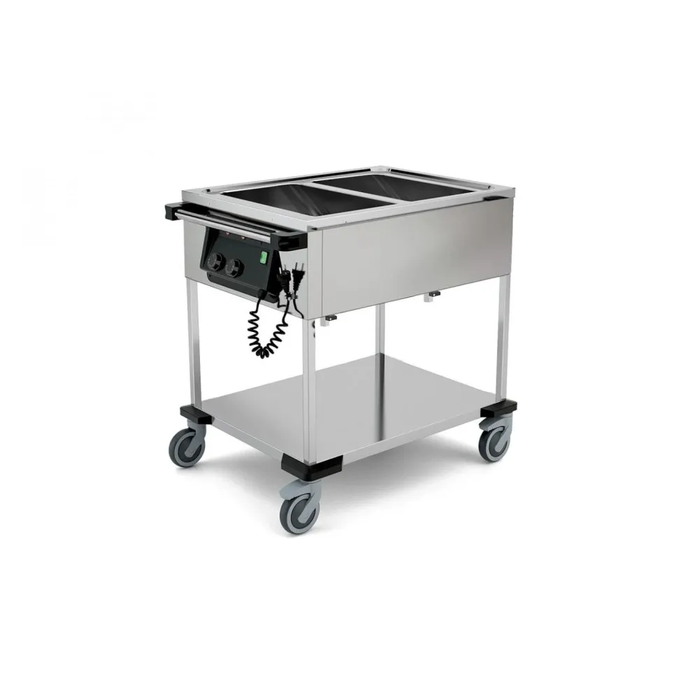 CHARIOT BAIN-MARIE EN ACIER INOXYDABLE COMPASS 2 SEP (02000COMP2VSBM)