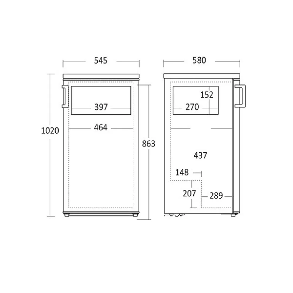 Réfrigérateur avec congélateur 133L + 17L SKB 182 WЕ (31033710000SKB182WE)