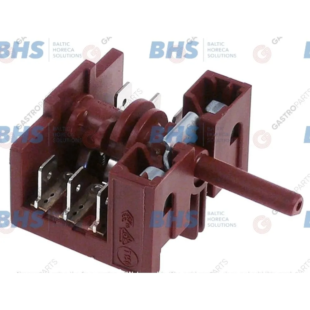 Operation switch 3 operating positions 3NO sequence 1-0-2 16A shaft ø 6x4.6mm shaft L 23mm   (345.492)