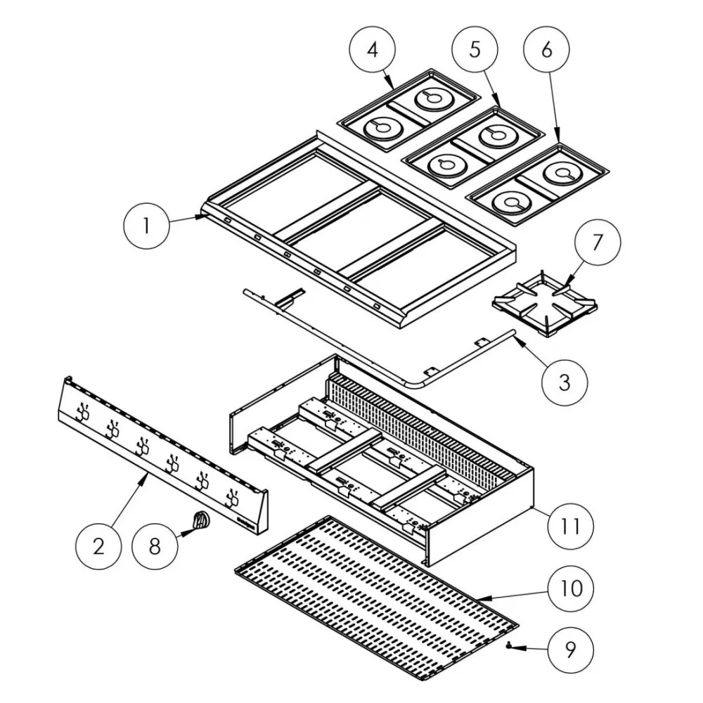 DESSIN TECHNIQUE DES PIÈCES DE RECHANGE POUR POÊLE À GAZ (C000006)