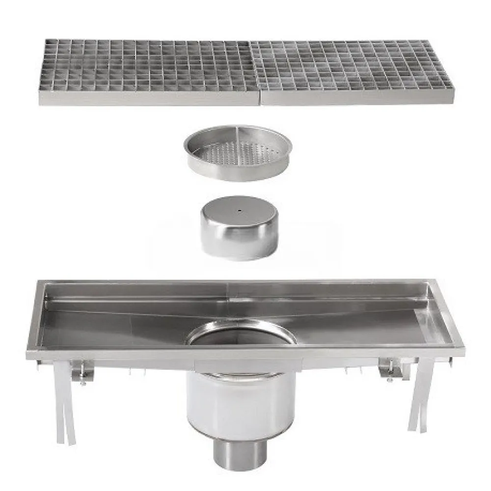 Caniveau de drainage avec siphon central 2000 x 300 mm (BHS-AB0500-200AK)