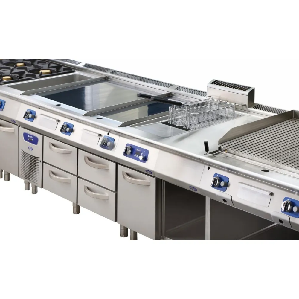 Friteuse gaz avec zone froide et commande électronique 2 x 22 L (GF2212-080GV+S05)