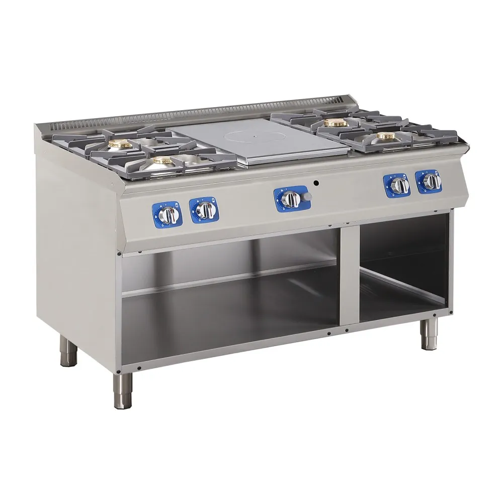Cuisinière à gaz avec brûleurs et surface en fonte 28.3 KW (GT2300-120EV+S02)