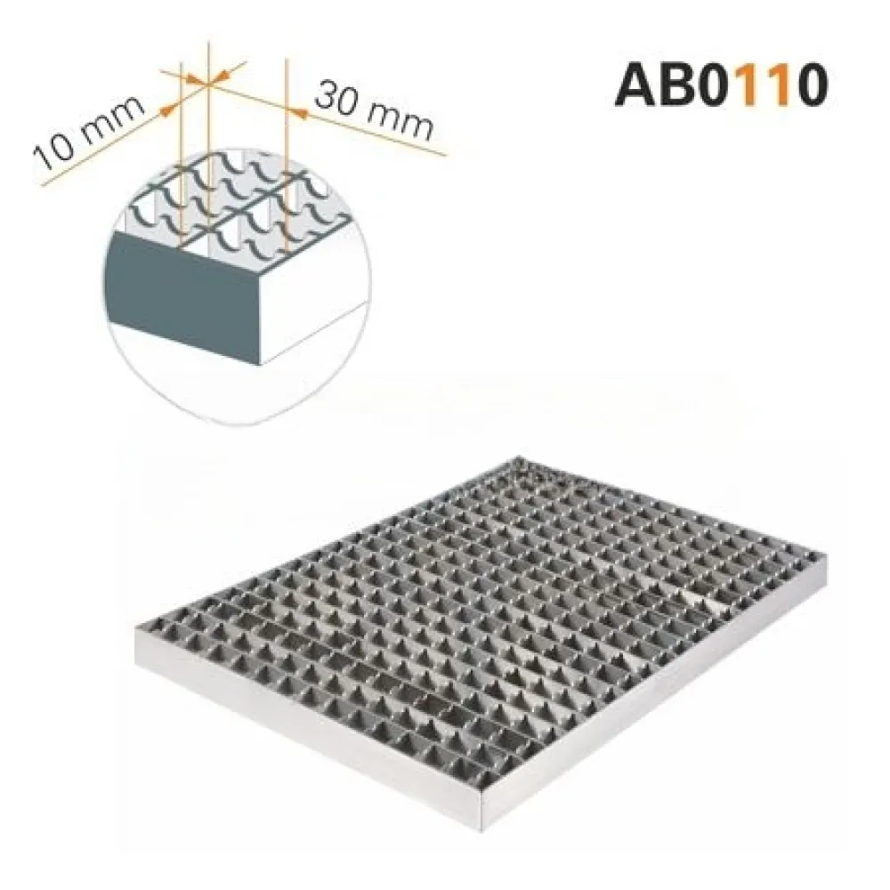 Grille antidérapante 400 x 258 mm, maille 30 x 10 mm (BHS-AB0110-040AK)