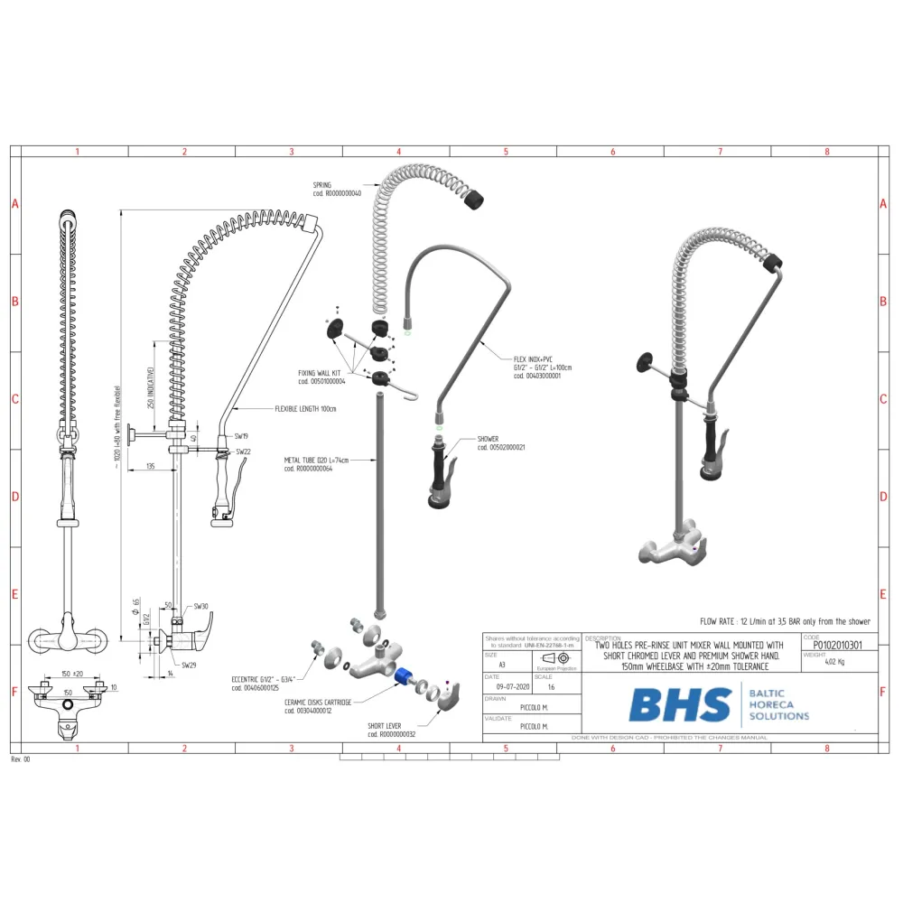 Mitigeur de douche avec 2 sorties P10301 (P0102010301)