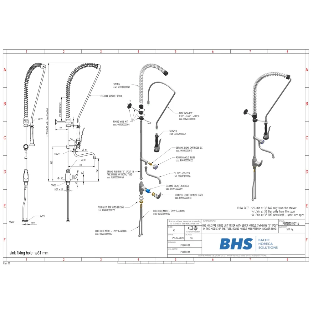 PRE-RINSE FAUCET P20114 (P0101020114)