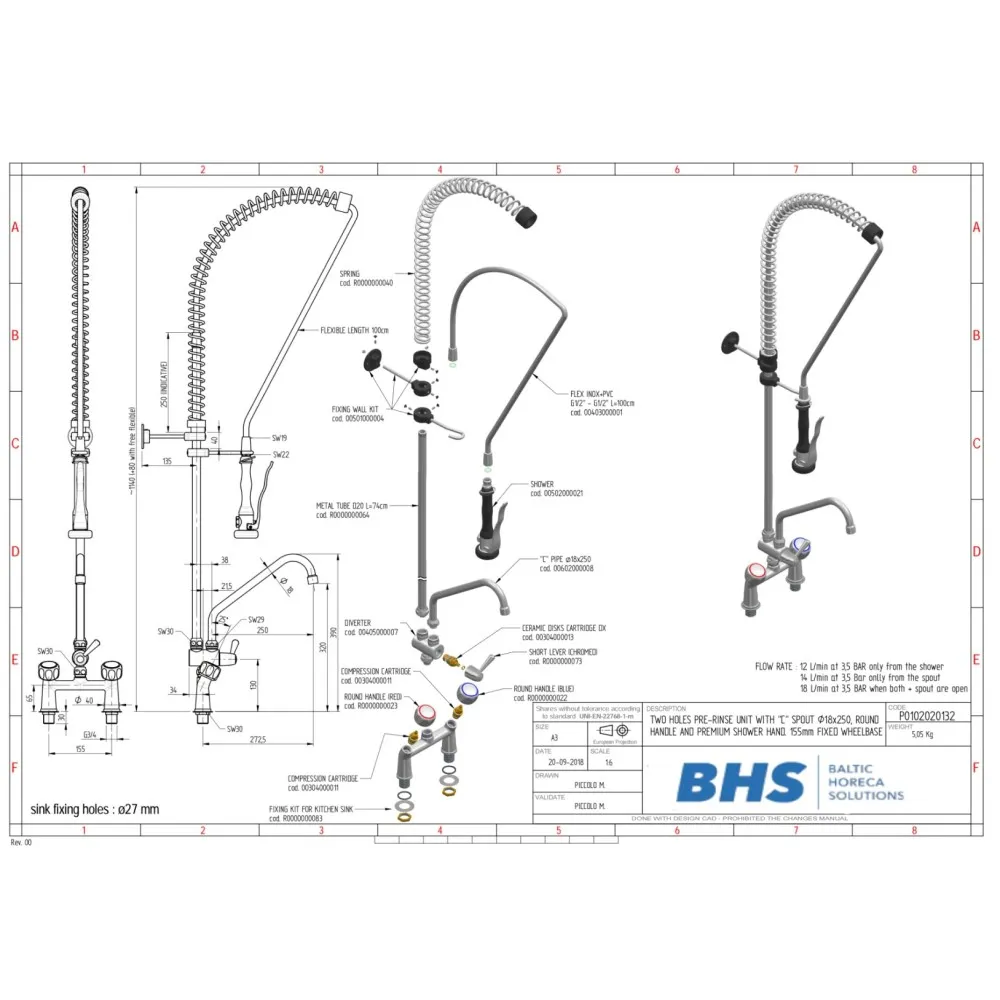 Mitigeur de douche avec 2 sorties P20132 (P0102020132)