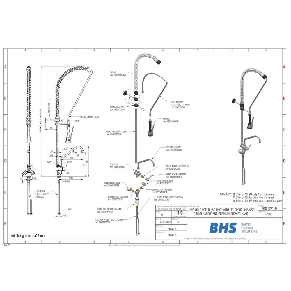 PRE-RINSE FAUCET P20135 (P0101020135)
