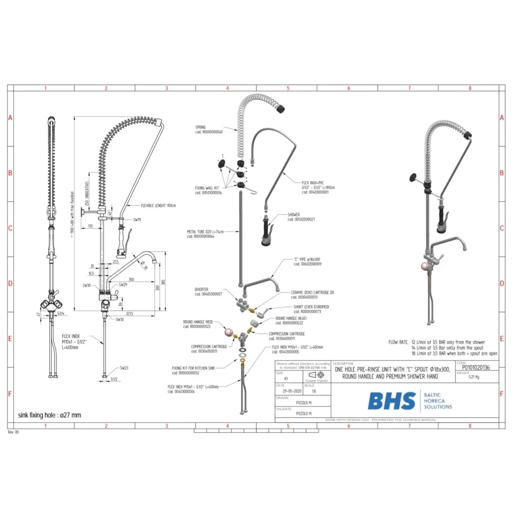 PRE-RINSE FAUCET P20136 (P0101020136)