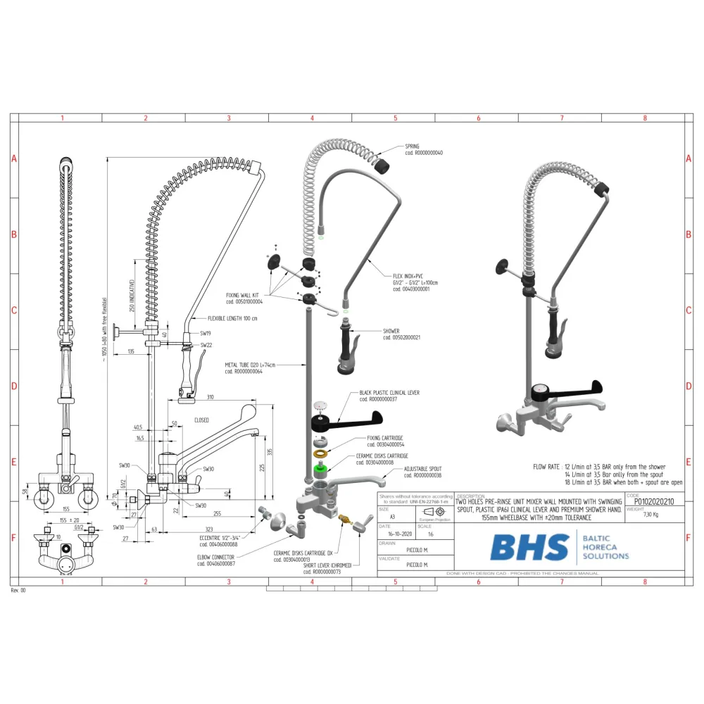 Mitigeur de douche avec 2 sorties P20210 (P0102020210)