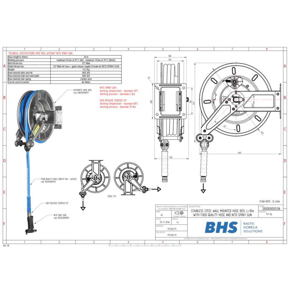Wall mounted hose reels SR31A (SR000000031A)