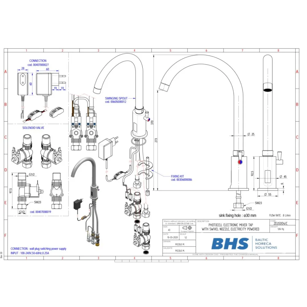 Robinet électronique S004/C (ZEUS004/C)