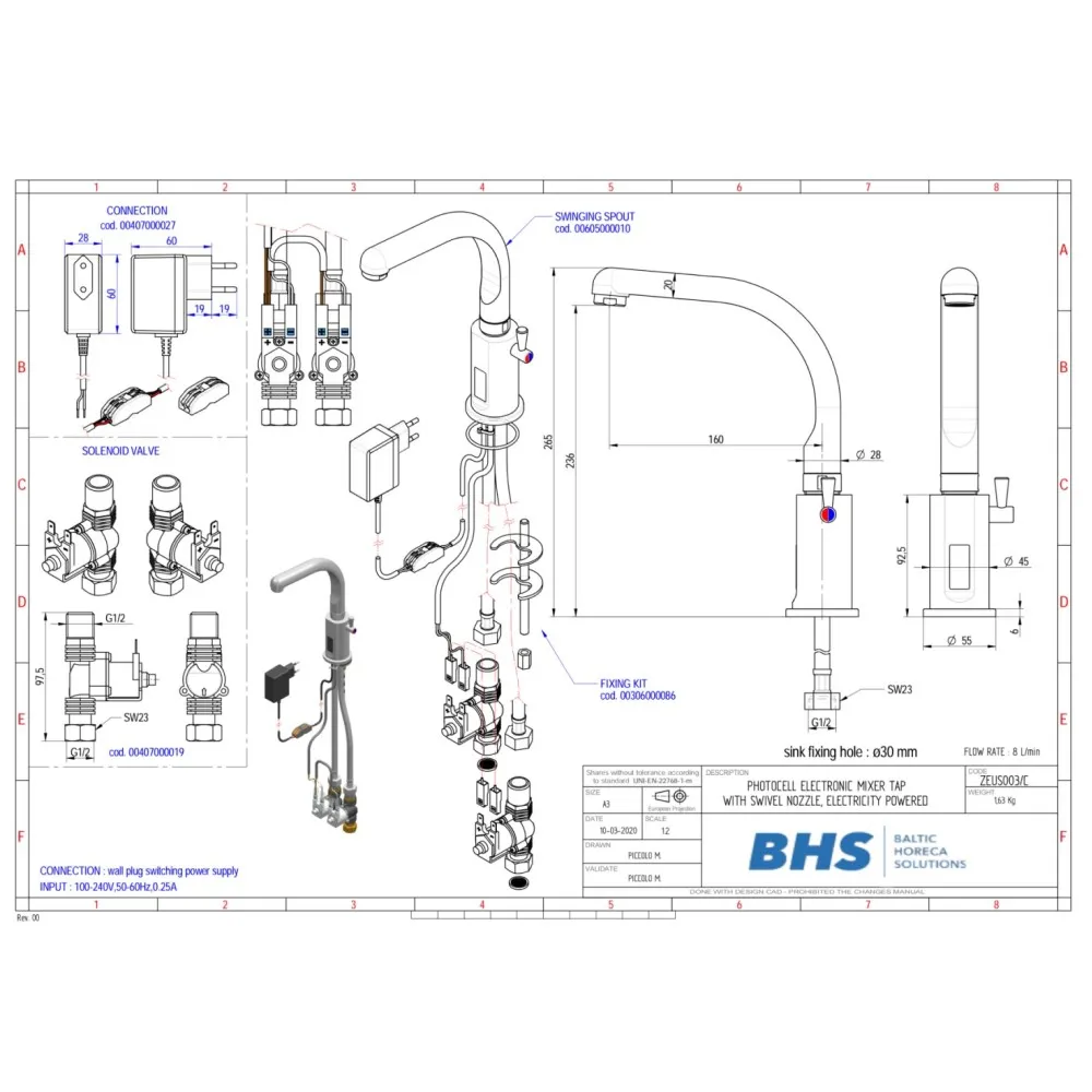 Robinet électronique S003/C (ZEUS003/C)