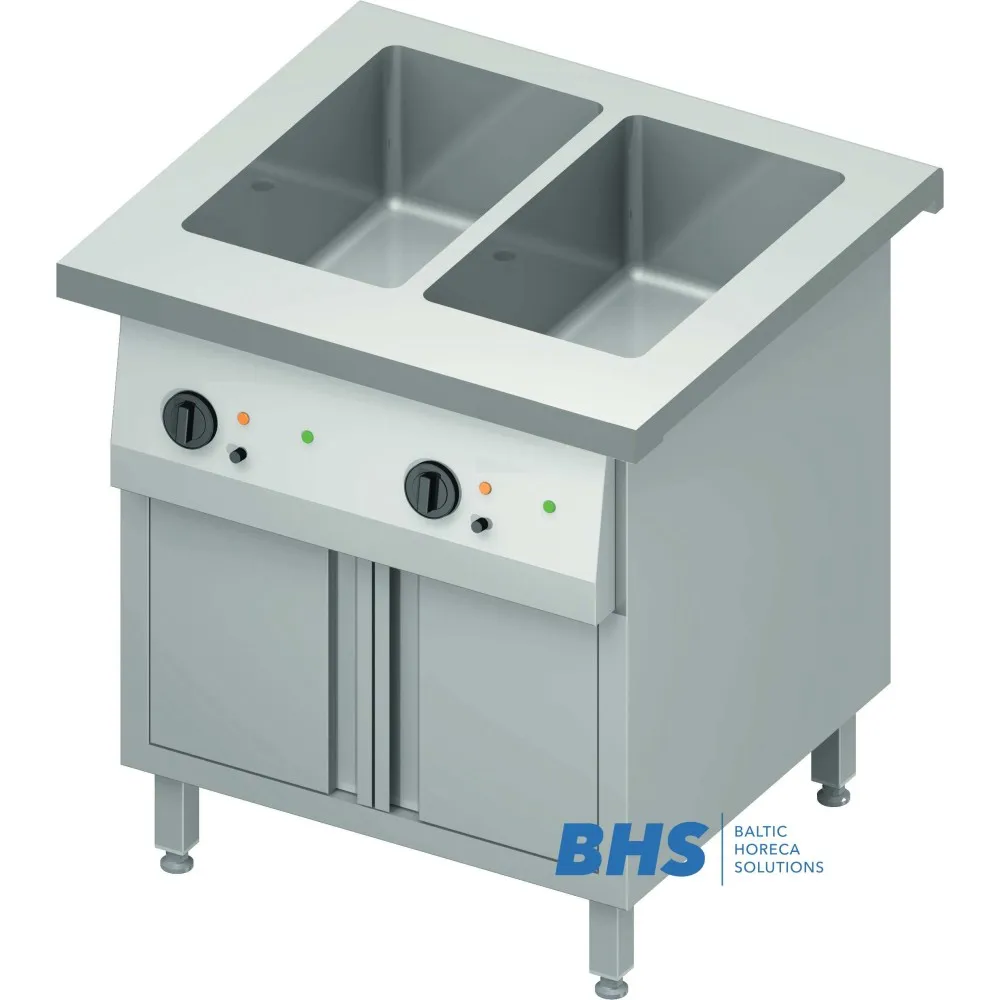 Karstais marmīts 2 GN1/1 ar atsevišķām kamerām un silto skapi (BHS227081)