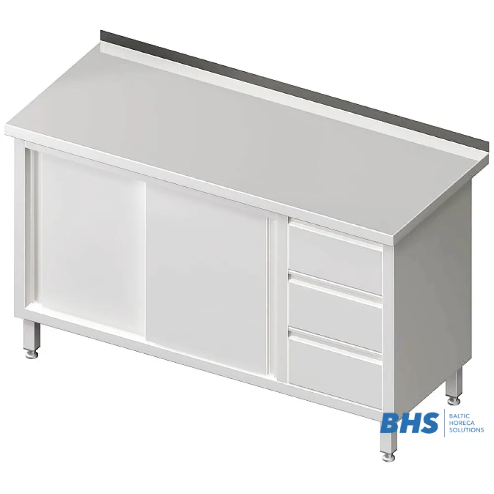 Table avec 3 tiroirs et 2 portes coulissantes 1600 mm (980476160)