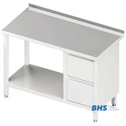 Table avec tiroirs et étagère 800