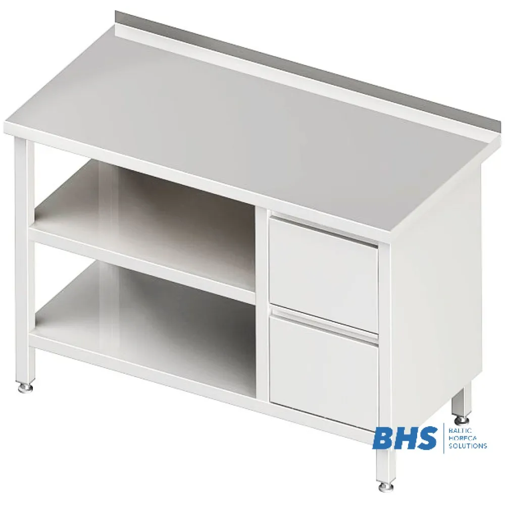 Table avec tiroirs et 2 étagères 1800 (980296180)