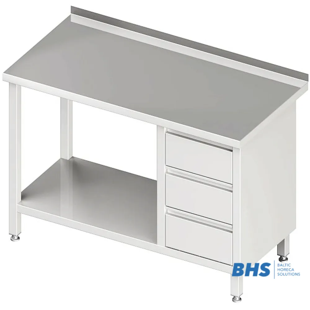 Table avec trois tiroirs et étagère 800 (980396080)