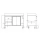 Une table avec une armoire chaleureuse avec une porte coulissante  H-810 mm (983695100K)