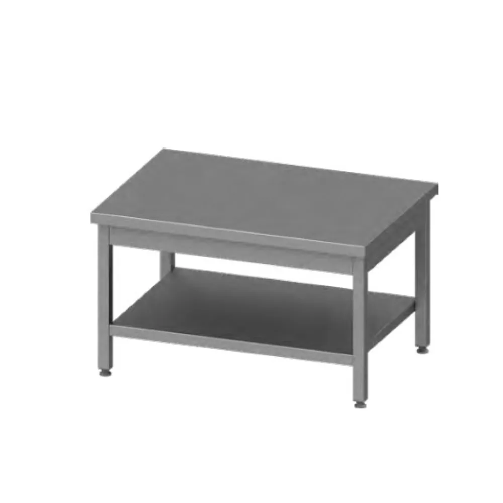 Low stainless steel central table with shelf 2000 (954257200)