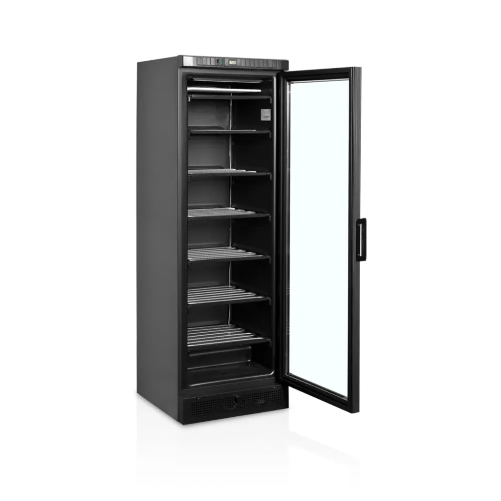 Congélateur vitrine noir avec porte vitrée chauffante, 270l (UFSC371G BLACK)