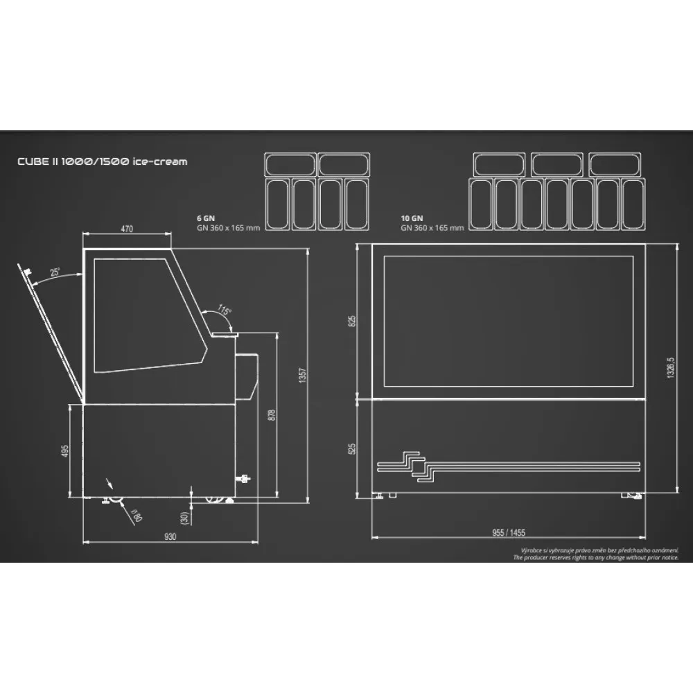Vitrine à glaces CUBE II 1000 ICE-CREAM (CUBE-II-1000-ICE-CREAM)