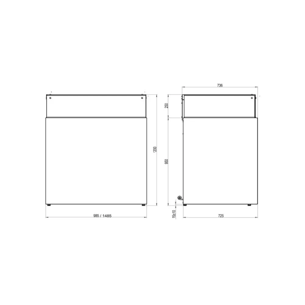 Vitrine pâtisserie CUBE II 1500 JEWELRY avec tiroirs (CUBE-II-1500-JEWELRY-DRAWERS)