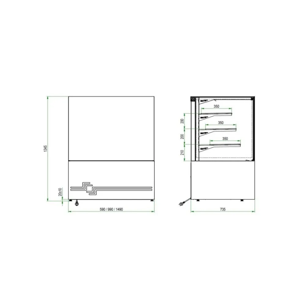 Vitrine pâtisserie CUBE II 1000 Grab n Go (CUBE-II-1000-GRABnGO)