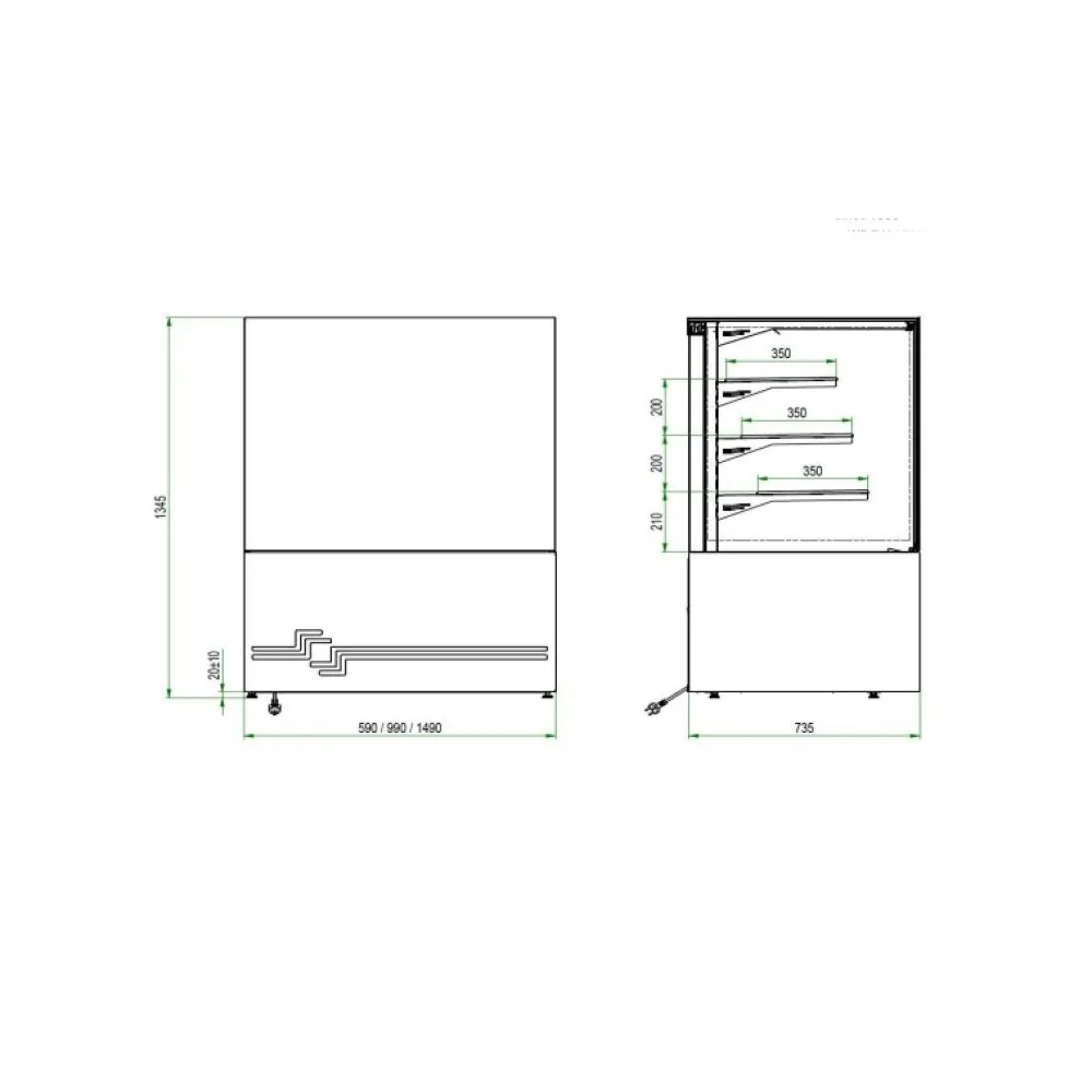Vitrine pâtisserie CUBE II 1500 Grab n Go (CUBE-II-1500-GRABnGO)