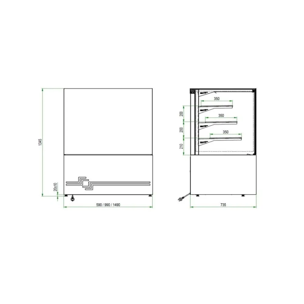 Vitrine pâtisserie CUBE II 1500 (CUBE-II-1500)