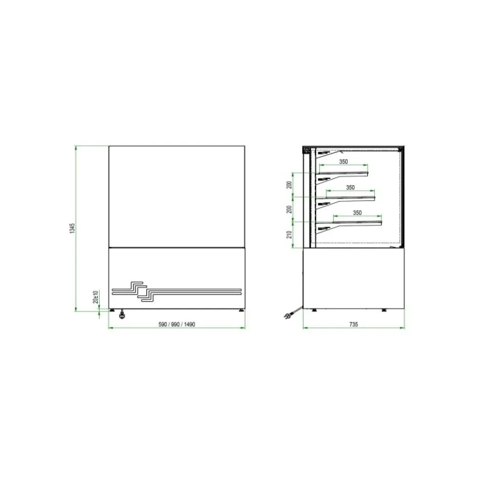 Vitrine pâtisserie CUBE II 600 Grab n Go (CUBE-II-600-GRABnGO)