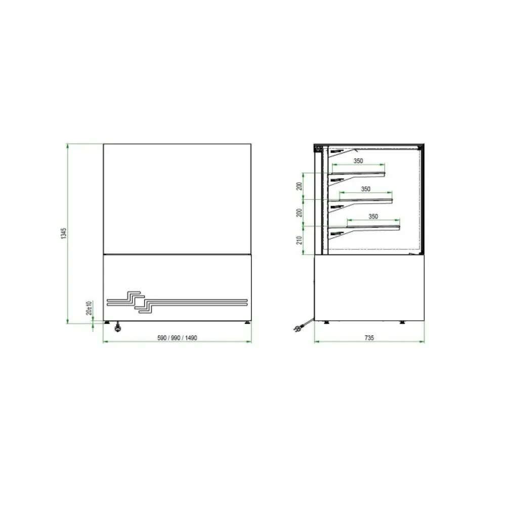Vitrine pâtisserie CUBE II 600 (CUBE-II-600)