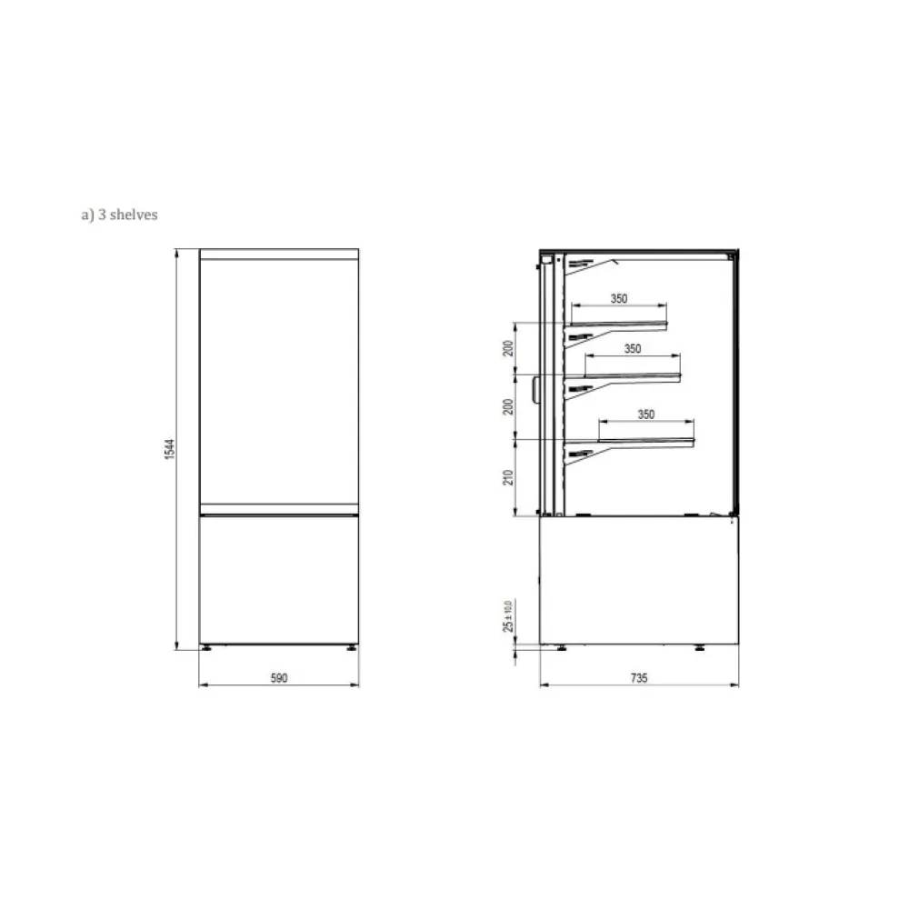 Vitrine pâtisserie PANORAMA HIGH 600 HEOSONE (PANORAMA-HIGH-600-HEOSONE)