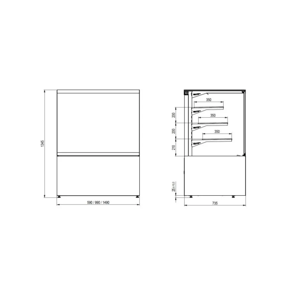Vitrine pâtisserie PANORAMA NORMAL 600 (PANORAMA-NORMAL-600)