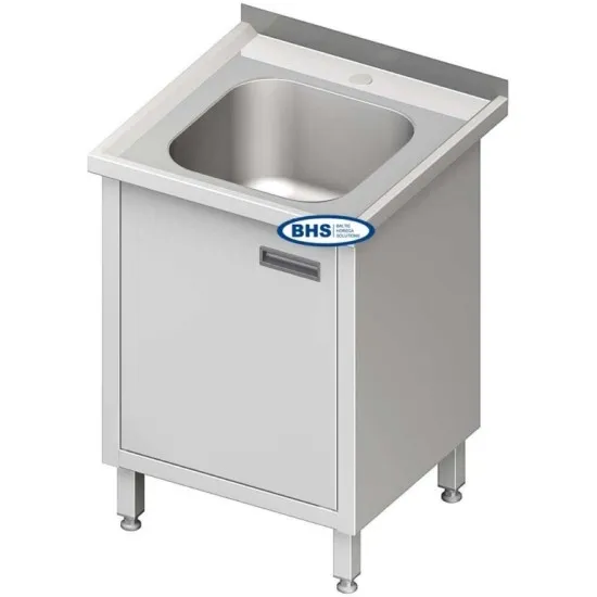 Table en métal avec évier et porte