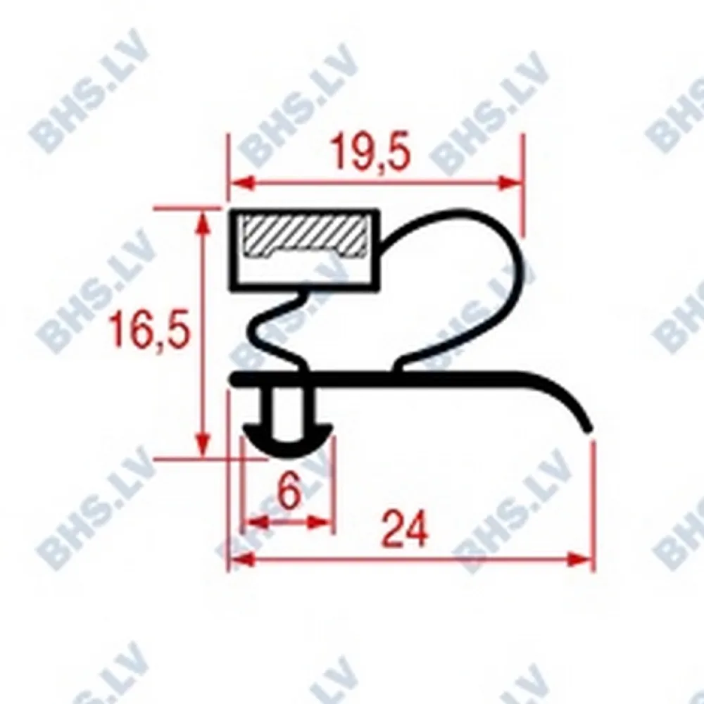 SNAP-IN GASKET L1003 LENGTH 2000 mm (L3186876)