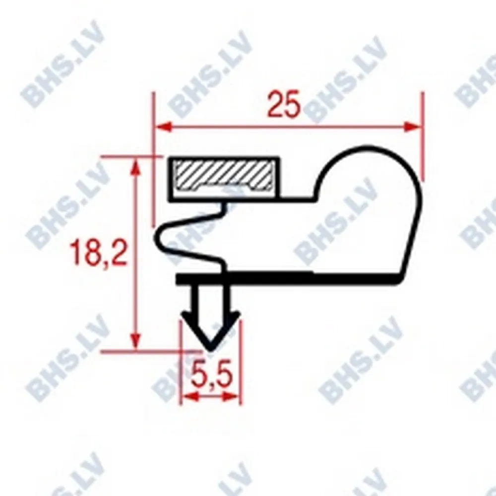 SNAP-IN GASKET L1007 LENGTH 2000 mm (L3186767)