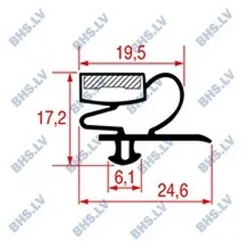 SNAP-IN DOOR GASKET 625x390 mm