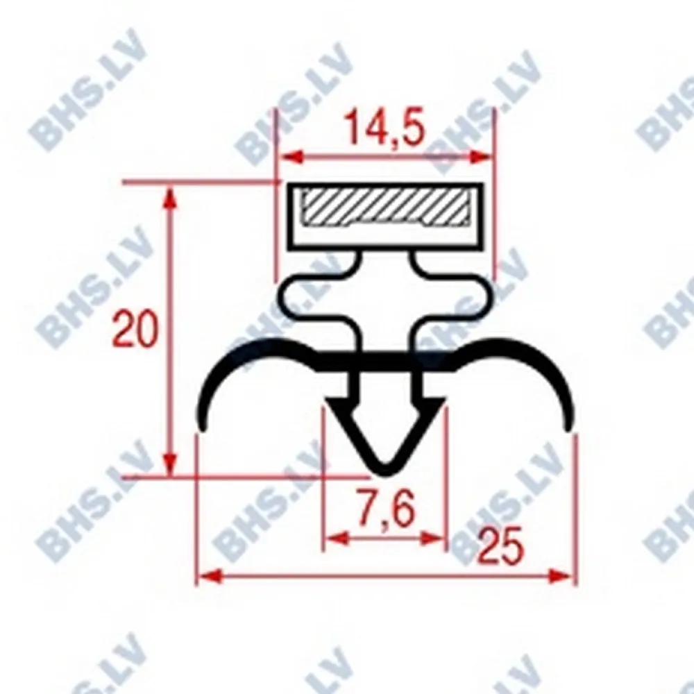 SNAP-IN GASKET L1023 LENGTH 2000 mm grey (L3186870)