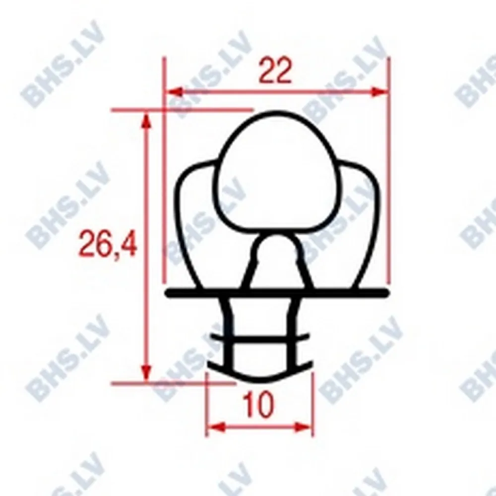 SNAP-IN GASKET L1026 LENGTH 2500 mm (L3186078)