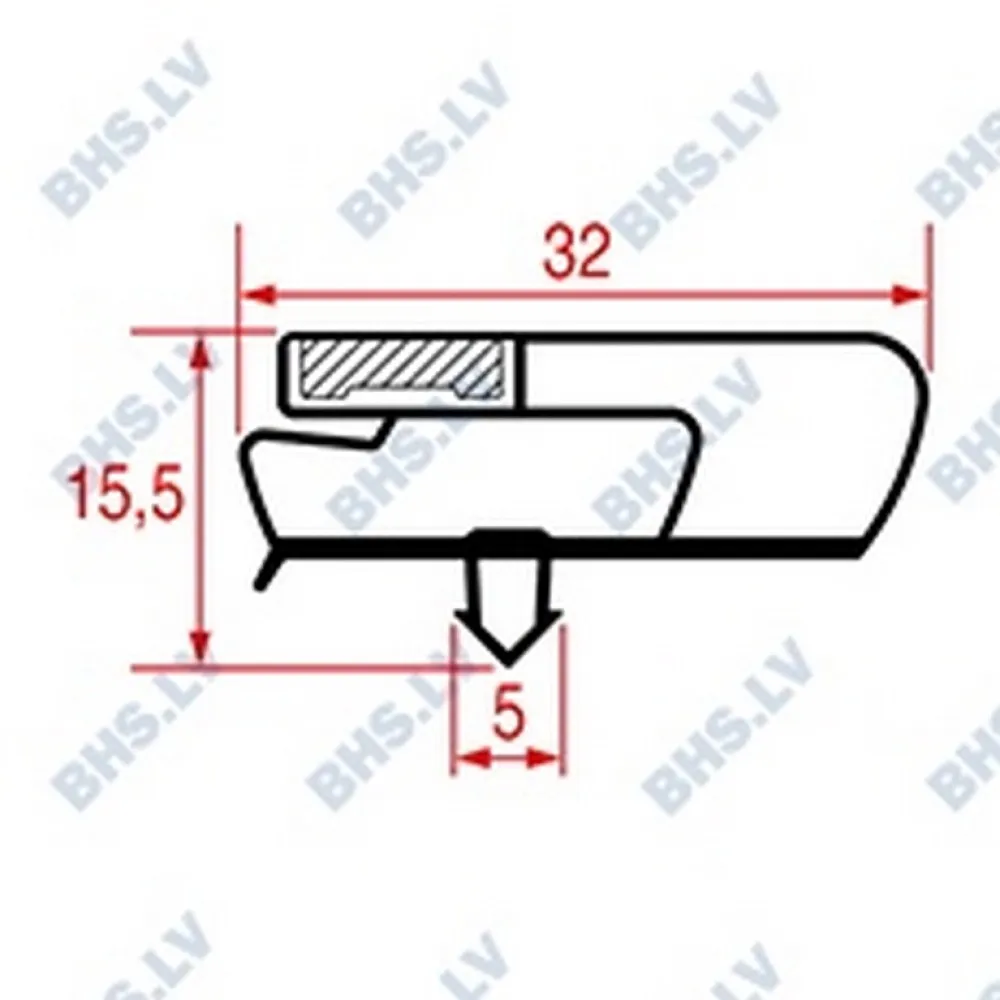 SNAP-IN GASKET L1031 LENGTH 2000 mm (L3286134)