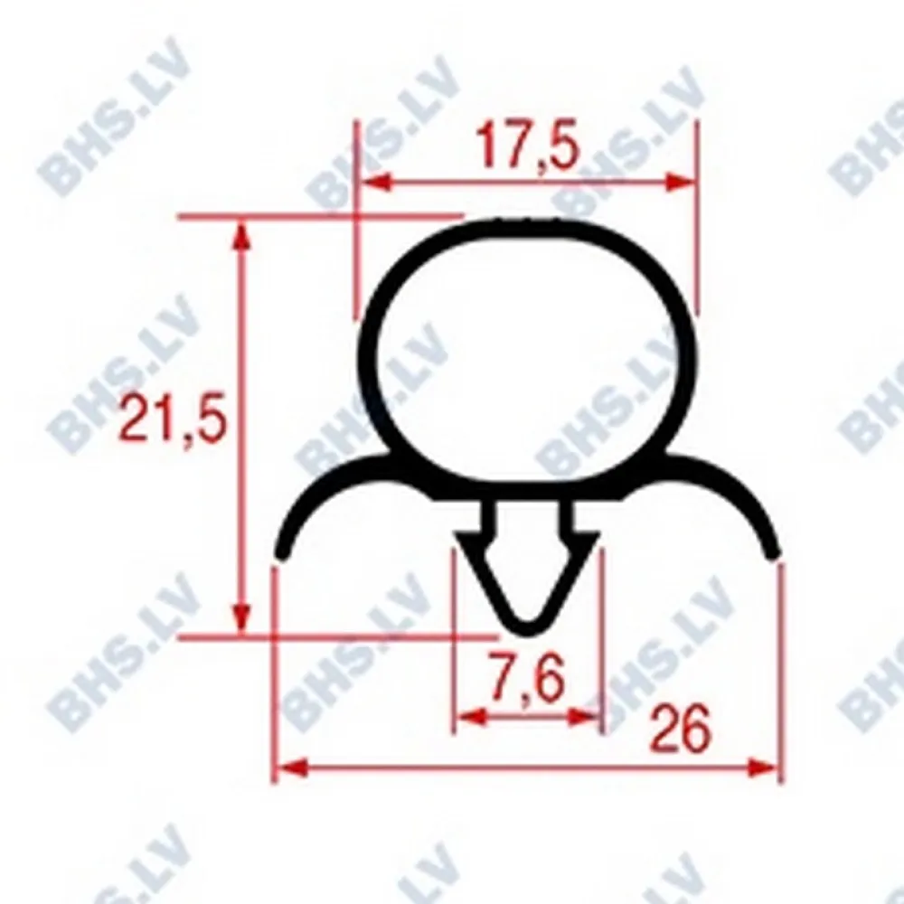 SNAP-IN GASKET L1032 LENGTH 2500 mm (L3286120)