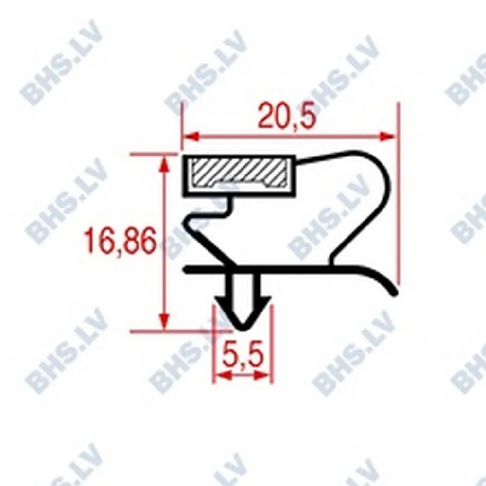 SNAP-IN GASKET L1038 LENGTH 2000 mm (L3286137)
